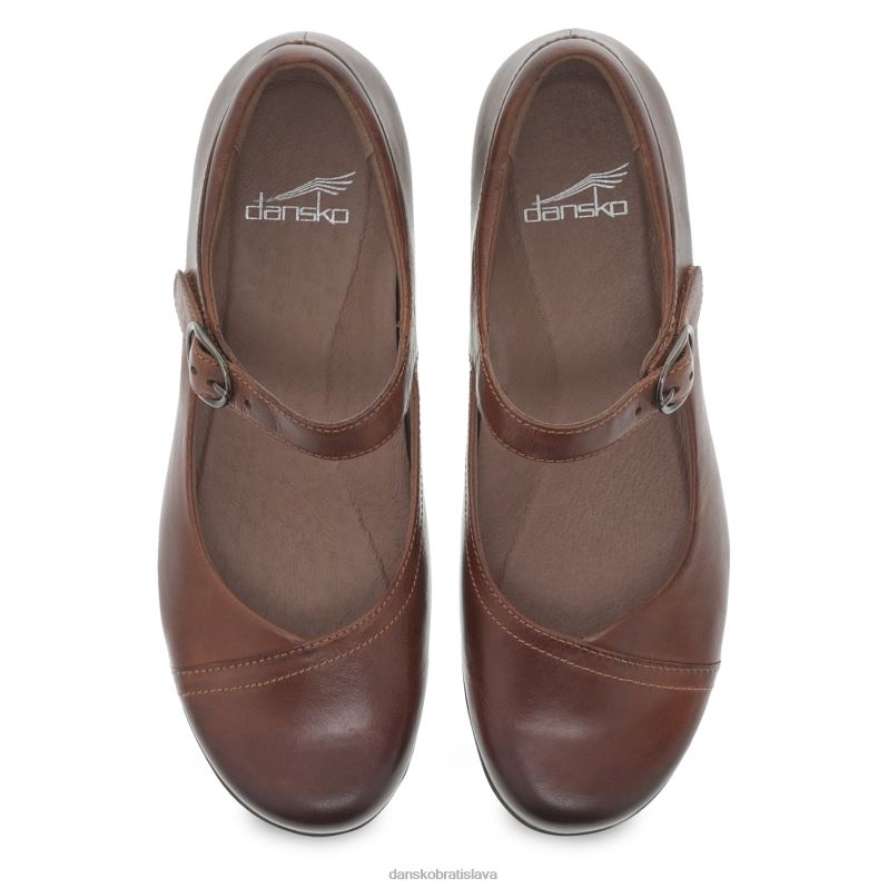 mary janes Dansko 2ZJPL152 fawna ženy gaštanovo leštené lýtko