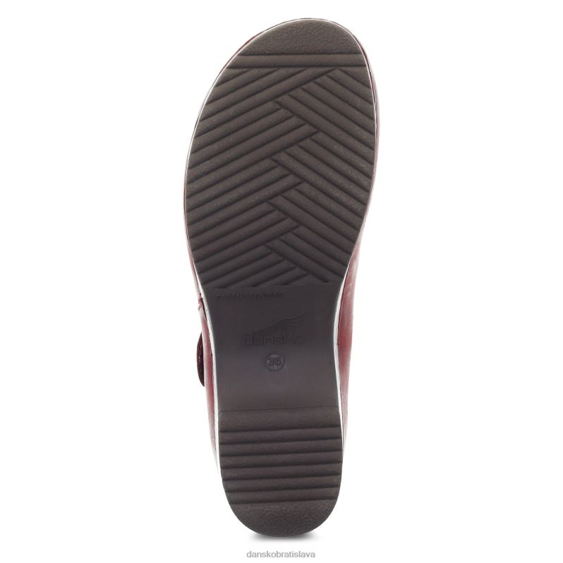 mary janes Dansko 2ZJPL154 beatrice ženy červený voskovo leštený