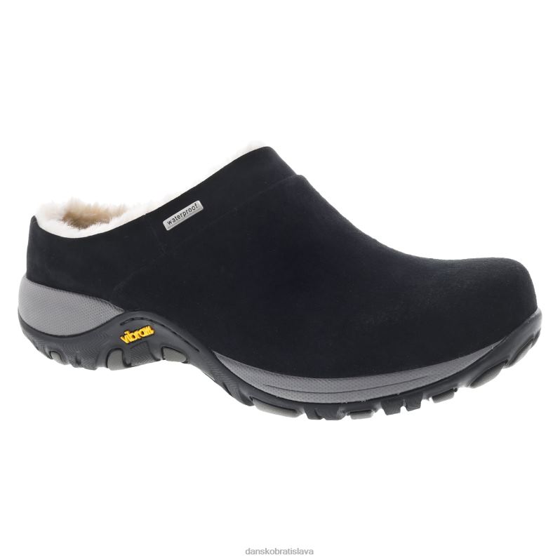 muly a návleky Dansko 2ZJPL179 farár ženy čierny semiš