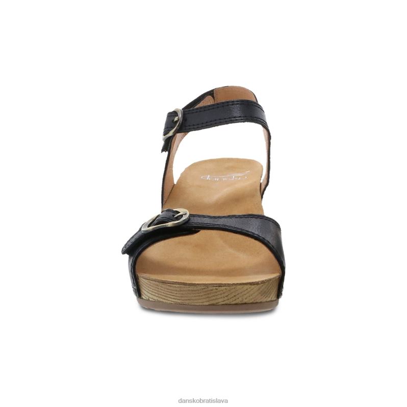 sandále Dansko 2ZJPL134 tricia ženy čierne frézované leštené