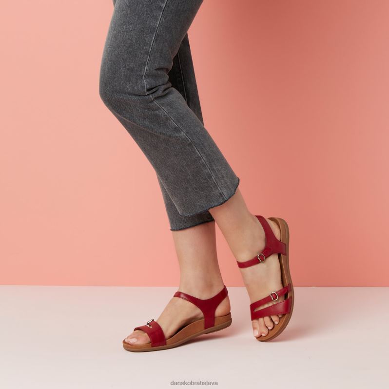 sandále Dansko 2ZJPL87 janelle ženy červená glazovaná koža
