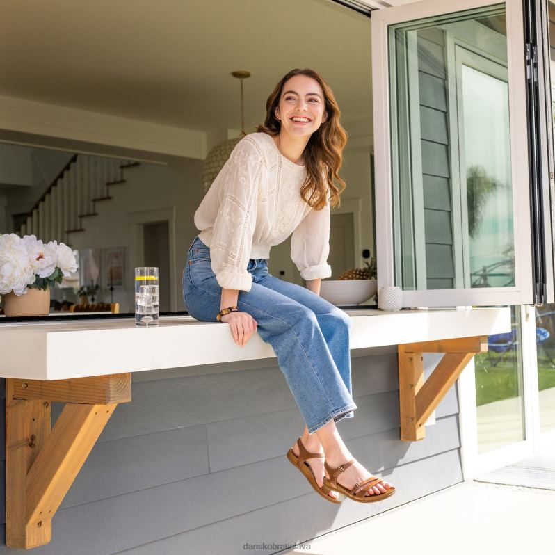 sandále Dansko 2ZJPL88 janelle ženy opálená glazovaná koža